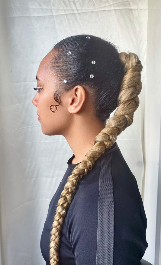 Sleek ponytail braids / weave