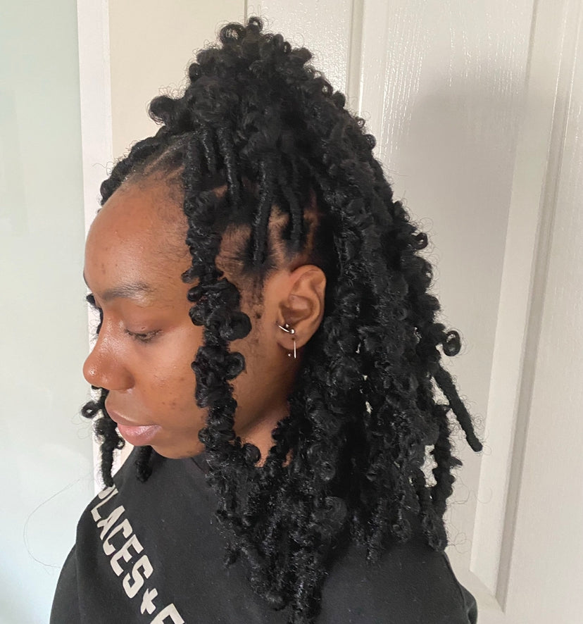 Shoulder length Faux Locs